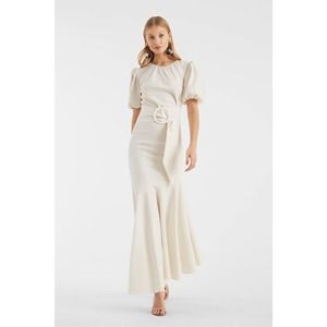 Sachin & Babi Camilla Stretch Crepe Ivory Mermaid Asymmetric Cocktail Dress 8